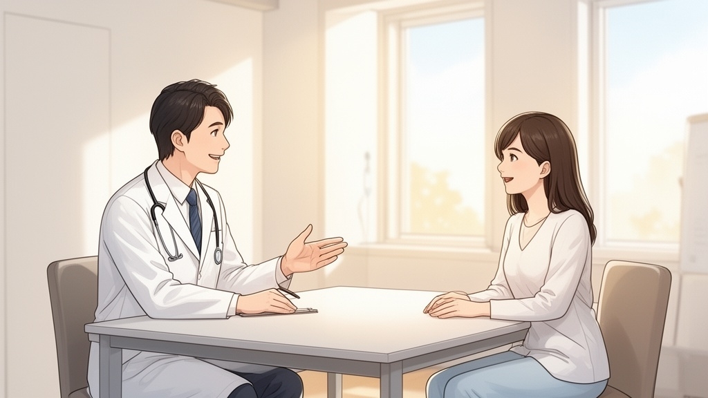 医師による丁寧なカウンセリングを受ける様子