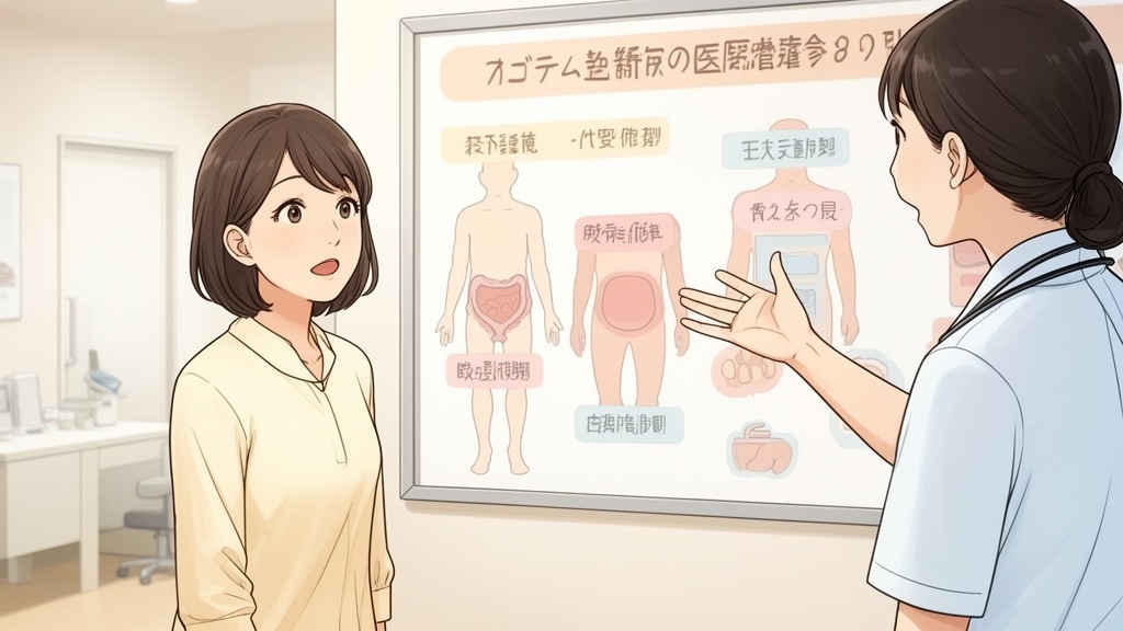 脂肪の付き方に合わせた個別のプランニングを受ける様子